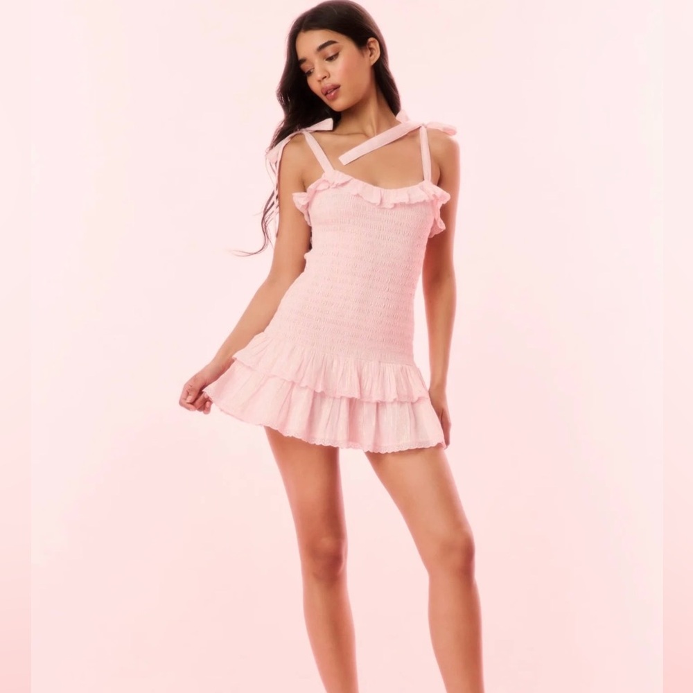 LoveShackFancy Pink Ruffle Dress - Picture 4 of 11